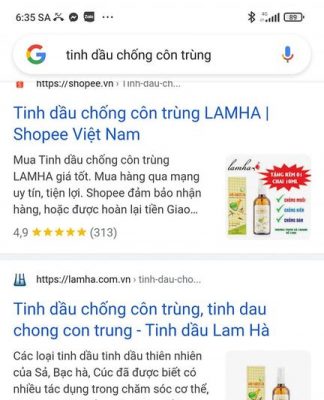 Cách tạo từ khoá google “Tinh dầu chống côn trùng”